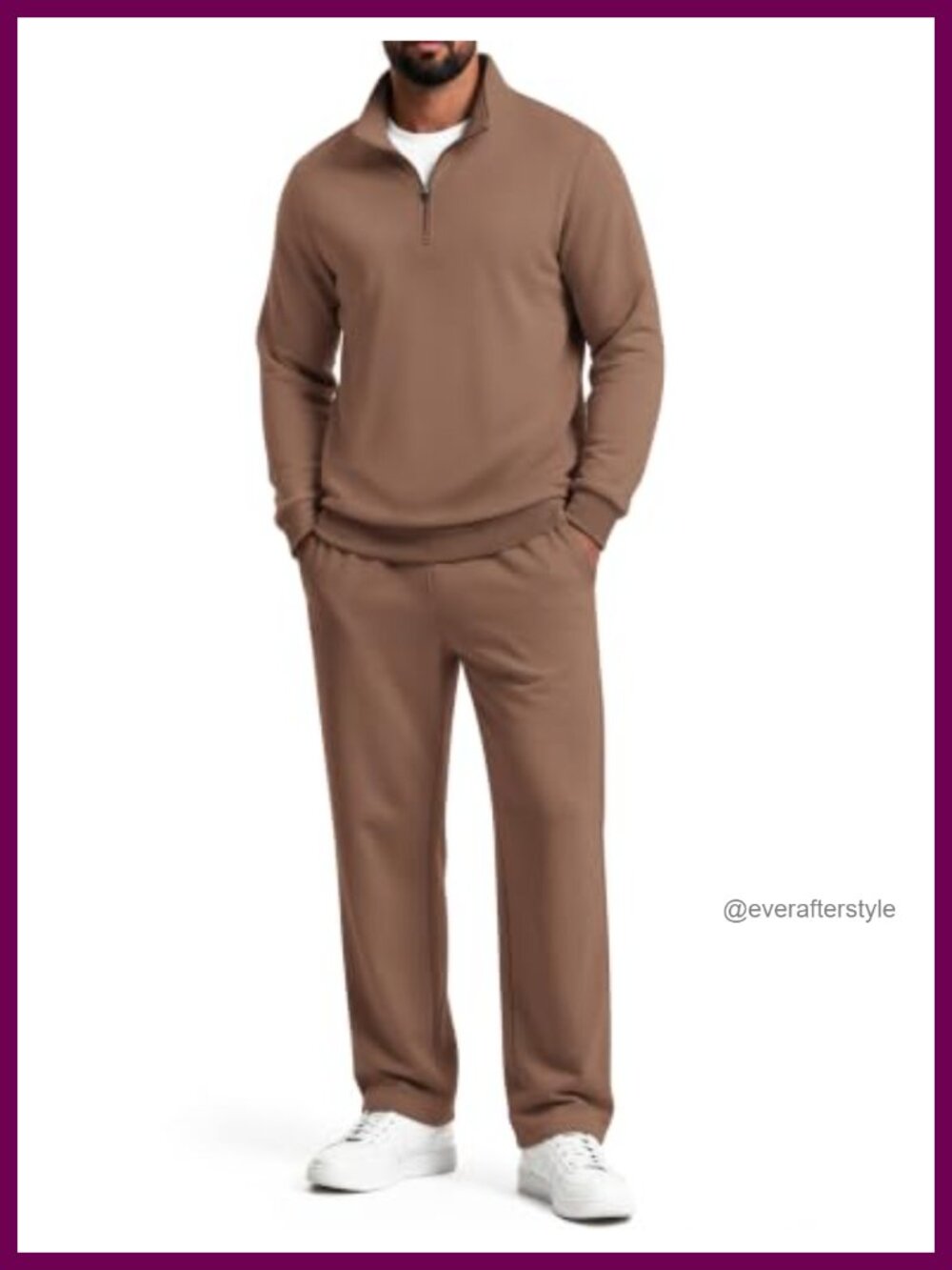 Men's 2 Piece Tracksuit Set Quarter Zip Sweatsuit Athletic Outfit